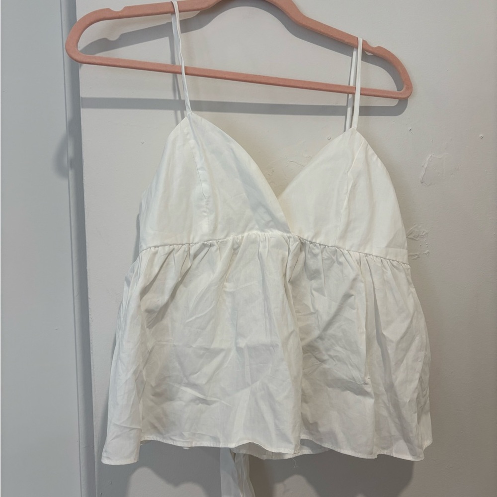 White Tie-Back tank